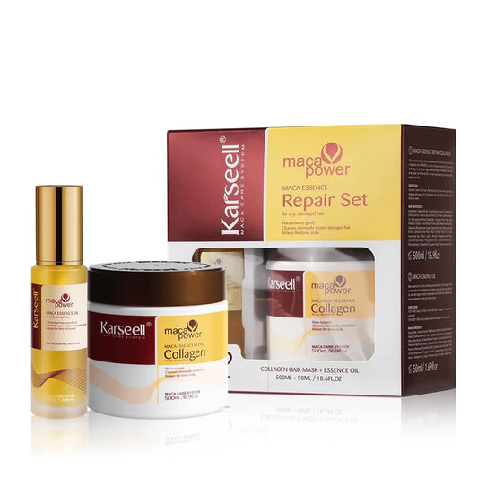 Kit Reparador Karseell: Mascarilla Capilar con Colágeno + Aceite de Argán (ORIGINAL)